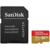 Atmiņas kartes SanDisk Extreme PLUS microSDHC 32GB + SD Adapter (SDSQXBG-032G-GN6MA)