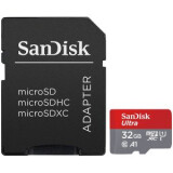 Atmiņas kartes SanDisk Ultra microSDHC 32GB + SD Adapter (SDSQUA4-032G-GN6IA)