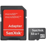 Atmiņas kartes SanDisk 32GB microSDHC Class 4 Memory Card + SD Adapter (SDSDQM-032G-B35A)