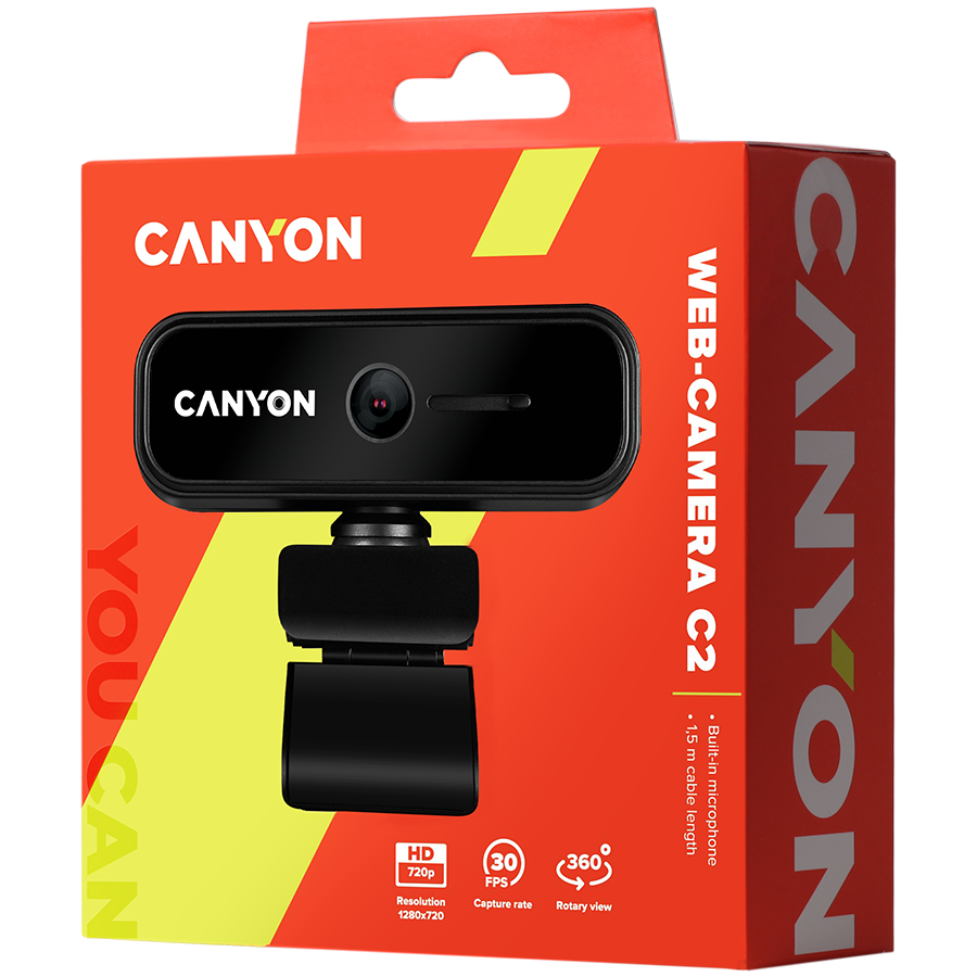 Web kamera CANYON C2 HD 1.0 Black (CNE-HWC2)