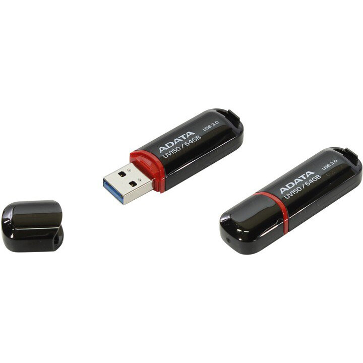 USB zibatmiņa ADATA 64GB UV150 USB3.0 (AUV150-64G-RBK)