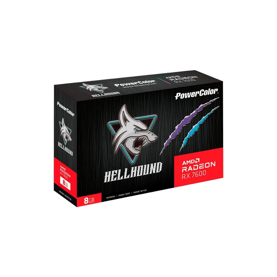 Videokarte POWERCOLOR AMD Radeon RX 7600 Hellhound 8GB GDDR6 (RX7600 8G-L/OC) - foto 2