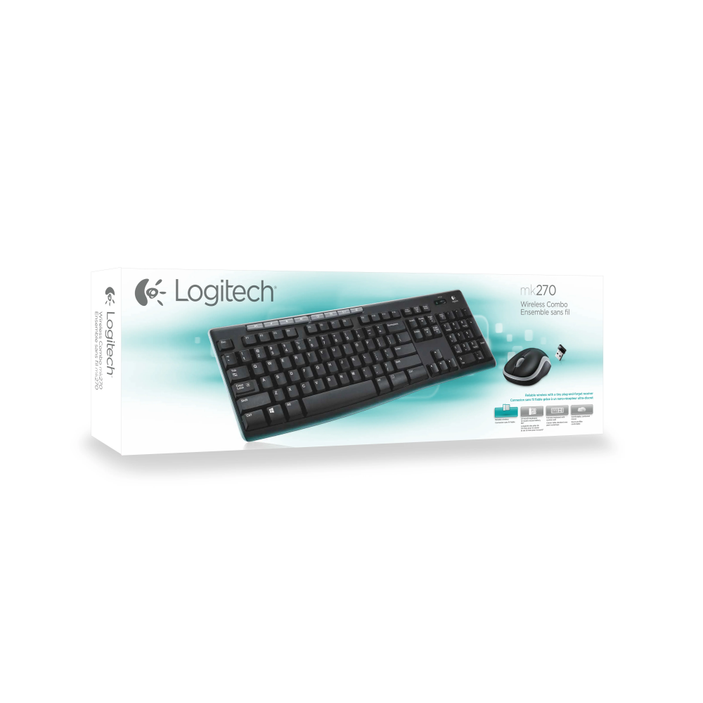 Tastatūra + pele LOGITECH MK270 Wireless Combo - BLACK - NORDIC (920-004535) - foto 4