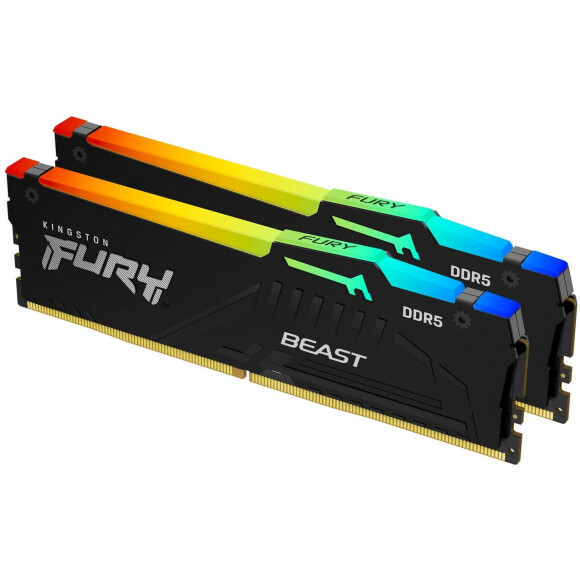 Operatīvā atmiņa Kingston Fury Beast RGB 64Gb 5600MHz DDR5 CL36 KIT of 2x32GB (KF556C36BBEAK2-64) (2x32Gb KIT) - foto 2