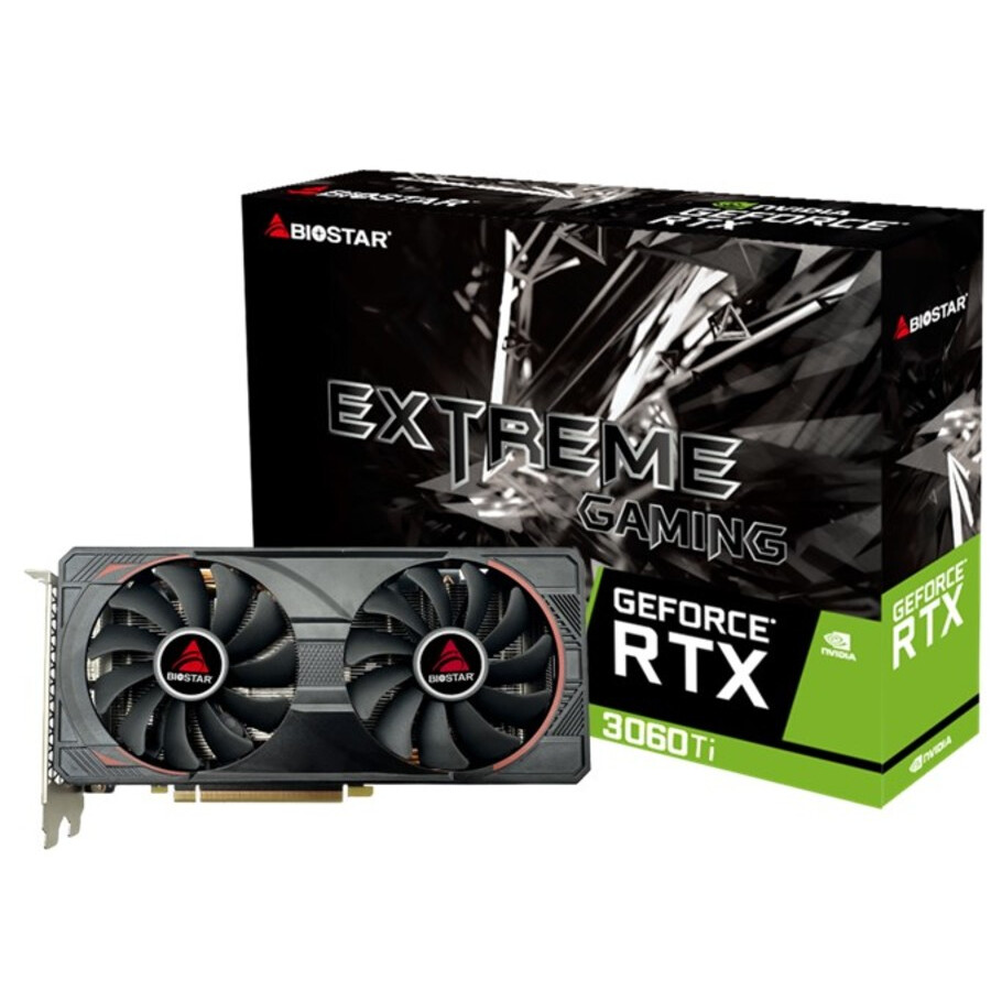 Videokarte BIOSTAR GeForce RTX 3060 Ti 8 GB GDDR6 (VN3606TM82)