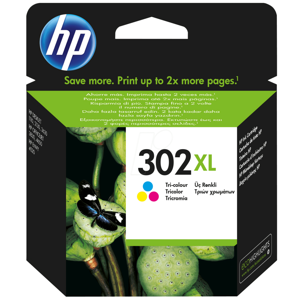 Kārtridžs HP 302 XL Tri-color ink 330 pages (F6U67AE/UUS)