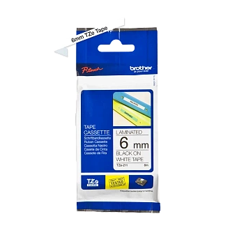 Kārtridžs BROTHER TZE211 tape black/white 6mm 8m (TZE211)