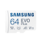 Atmiņas kartes SAMSUNG EVO Plus microSDXC 64GB 2024 (MB-MC64SA/EU)