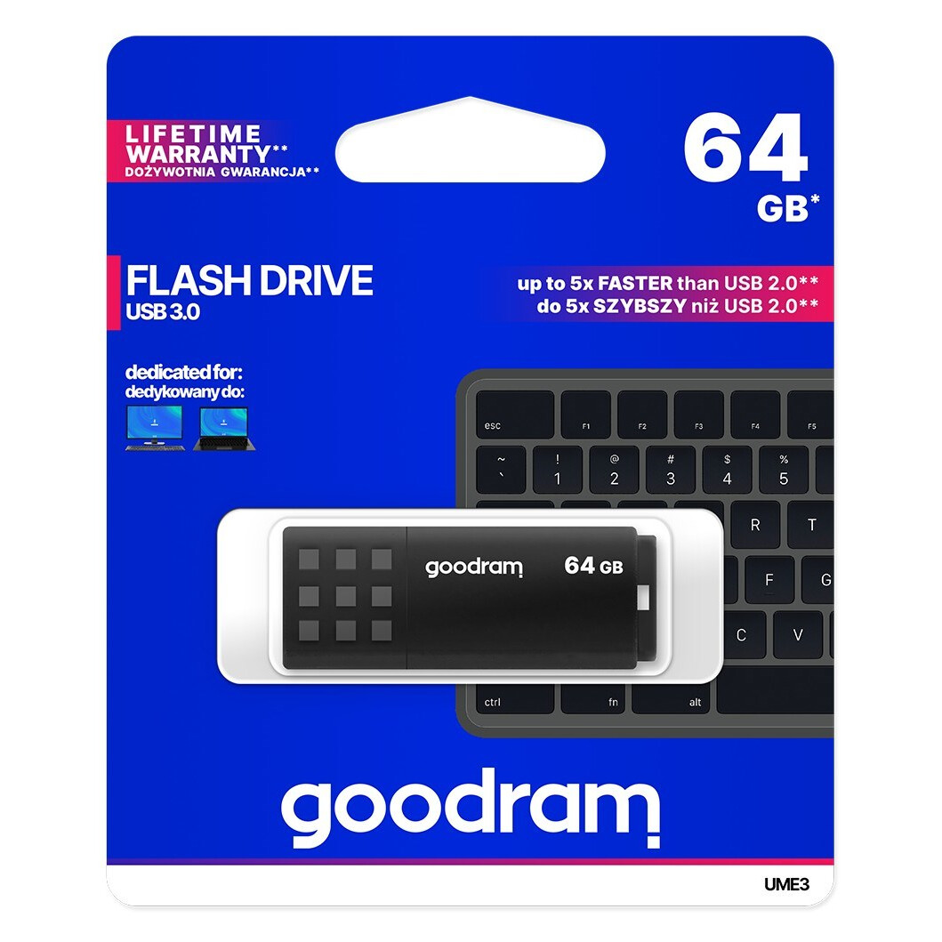 USB-Flash-Laufwerk Goodram UME3 64 GB USB Type-A 3.0 (UME3-0640K0R11) - Foto 5