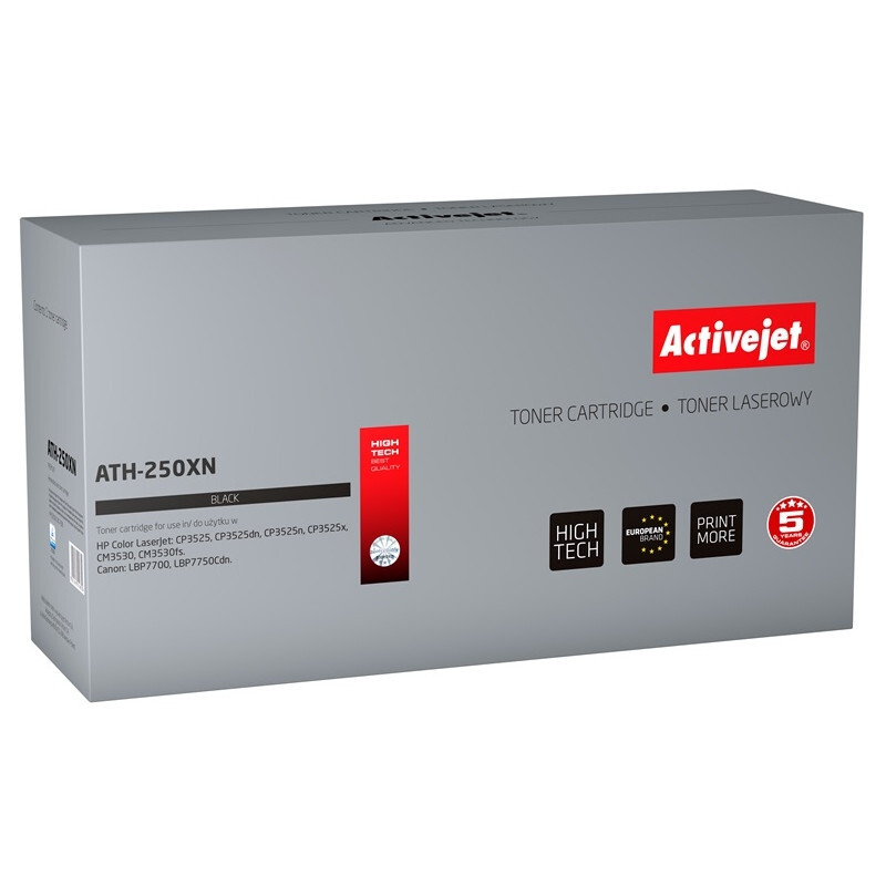Toneris Activejet ATH-250NX (replacement for HP 504X CE250X, Canon CRG-723HB; Supreme; 10500 pages; black) (ATH-250NX)