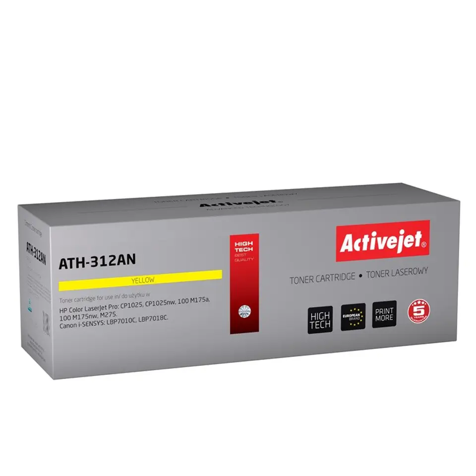 Toneris Activejet ATH-312AN (replacement for Canon, HP 126A CRG-729Y, CE312A; Premium; 1000 pages; yellow) (ATH-312AN)