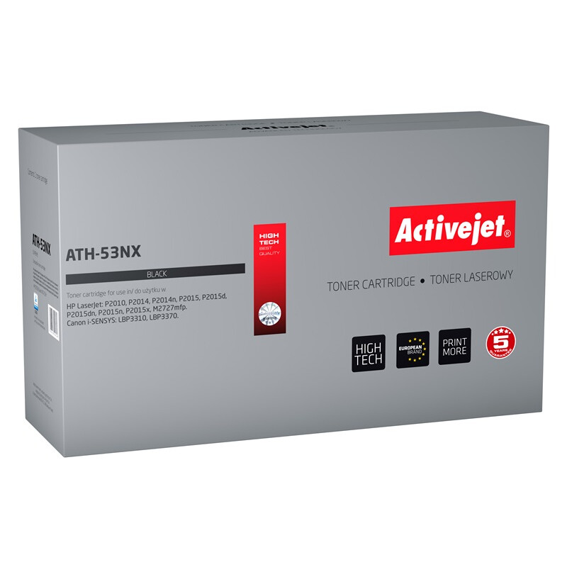 Toneris Activejet ATH-53NX (replacement for HP 53X Q7553X, Canon CRG-715H; Supreme; 7900 pages; black) (ATH-53NX)