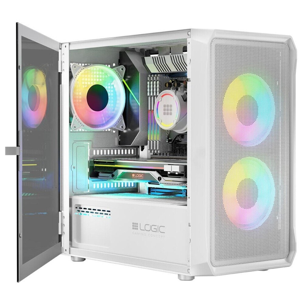 Datoru korpuss Logic PORTOS ARGB Mini Tower White (AM-PORTOS-20-0000000-0002) - foto 2