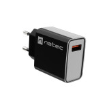 NATEC MAINS RIBERA USB-A 18W BLACK (NUC-2058)
