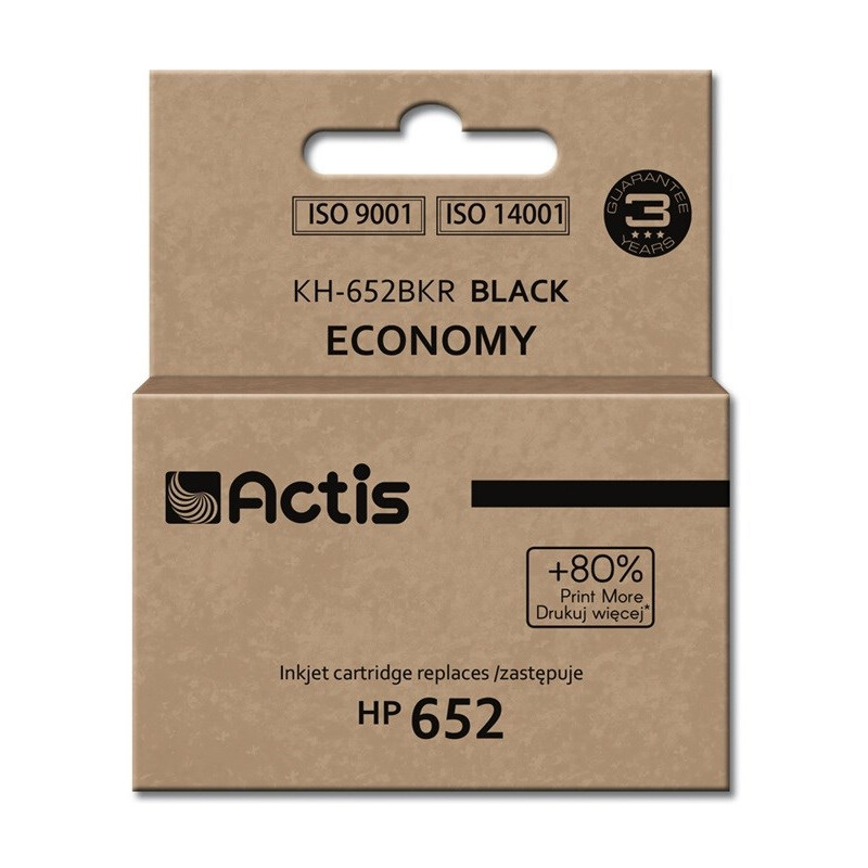 Kārtridžs Actis KH-652BKR ink (replacement for HP 652 F6V25AE; Standard; 15 ml; black) (KH-652BKR)