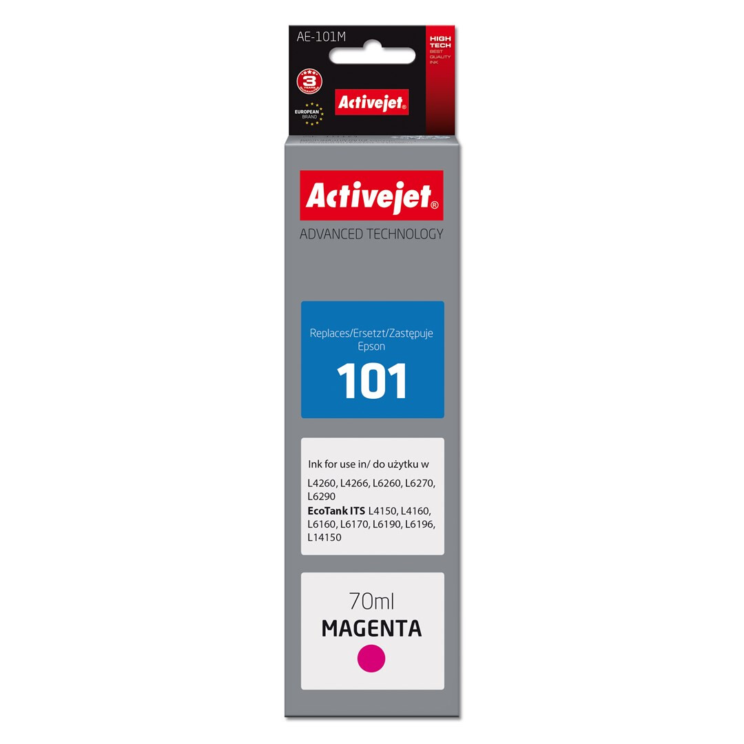 Kārtridžs Activejet AE-101M Ink Cartridge (replacement for Epson 101; Supreme; 70 ml; magenta) (Epson 101 AE-101M)