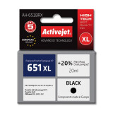 Kārtridžs Activejet AH-651BRX Ink (replacement for HP 651 C2P10AE; Premium; 20 ml; black) (AH-651BRX)