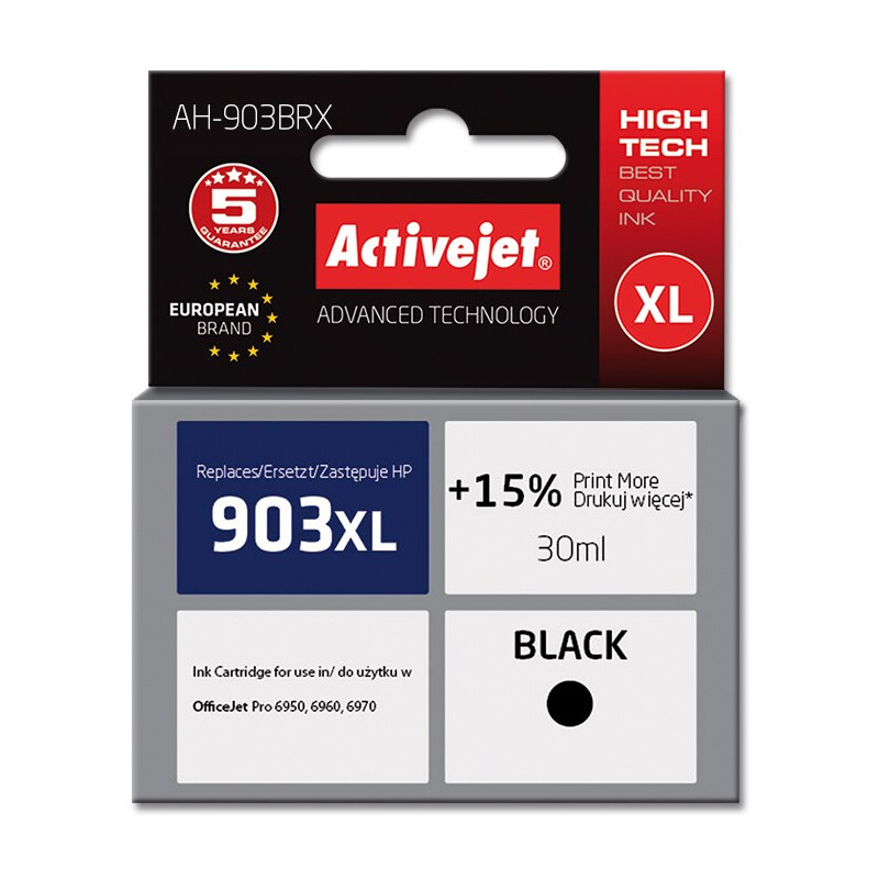 Druckkopfpatrone Activejet AH-903BRX ink (replacement for HP 903XL T6M15AE; Premium; 30 ml; black) (AH-903BRX)