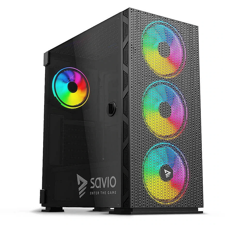 Datoru korpuss SAVIO Raptor X1 Midi-Tower Black (SAVGC-RAPTORX1)