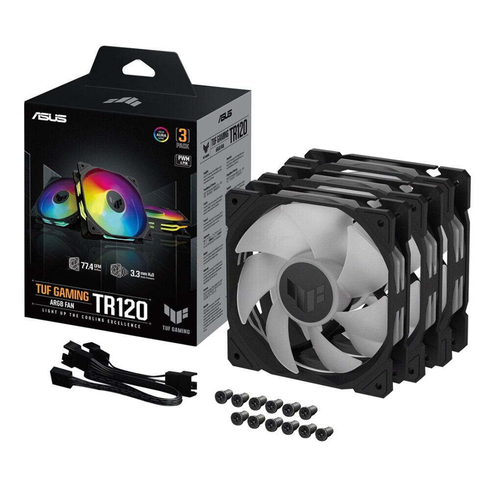 Korpusa dzesētājs ASUS TUF GAMING TR120 ARGB 3IN1 Black (90DA0090-B09020) - foto 5