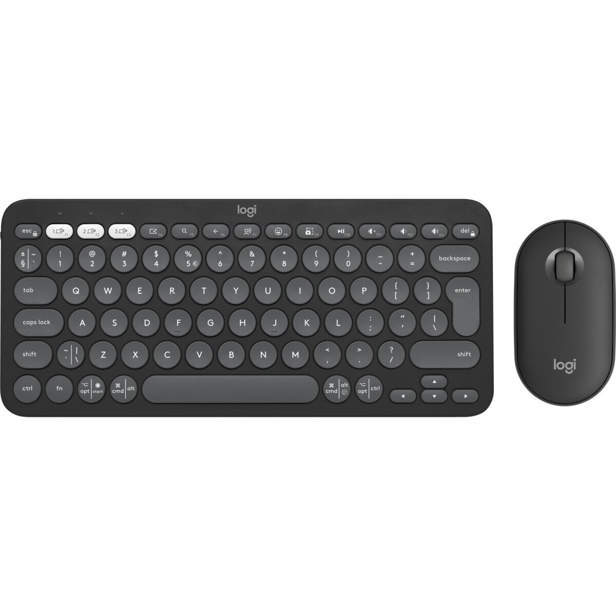 Tastatūra + pele Logitech Pebble 2 Combo US Graphite (920-012239)