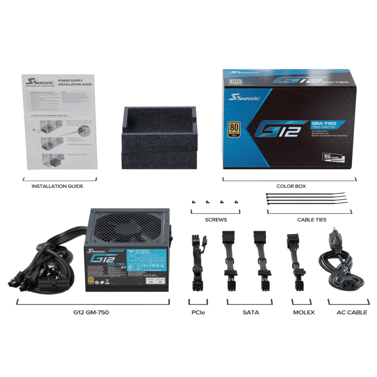 Barošanas bloks SEASONIC G12 GM 750W - SSR-750FM - foto 8