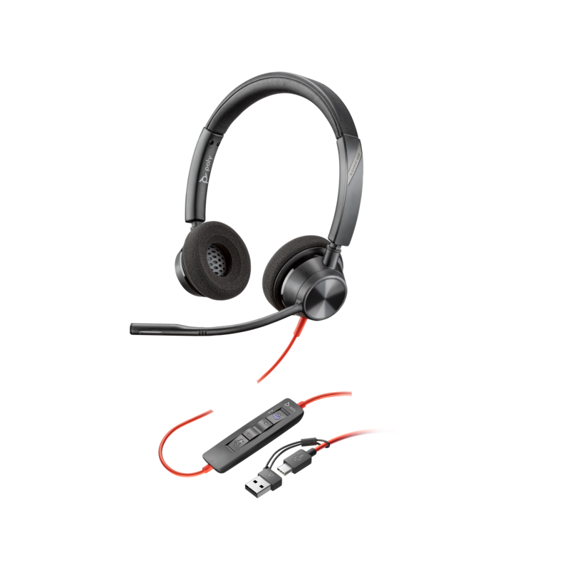 Austiņas HP Poly Blackwire 3320 Stereo Microsoft Teams Certified USB-C (8X220AA) - foto 2
