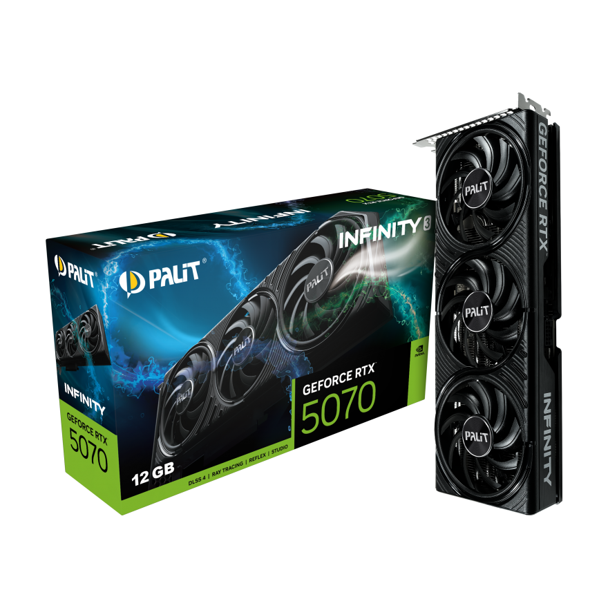 Videokarte PALIT NVIDIA GeForce RTX 5070 Infinity 3 12GB GDDR7 (NE75070019K9-GB2050S) - foto 5