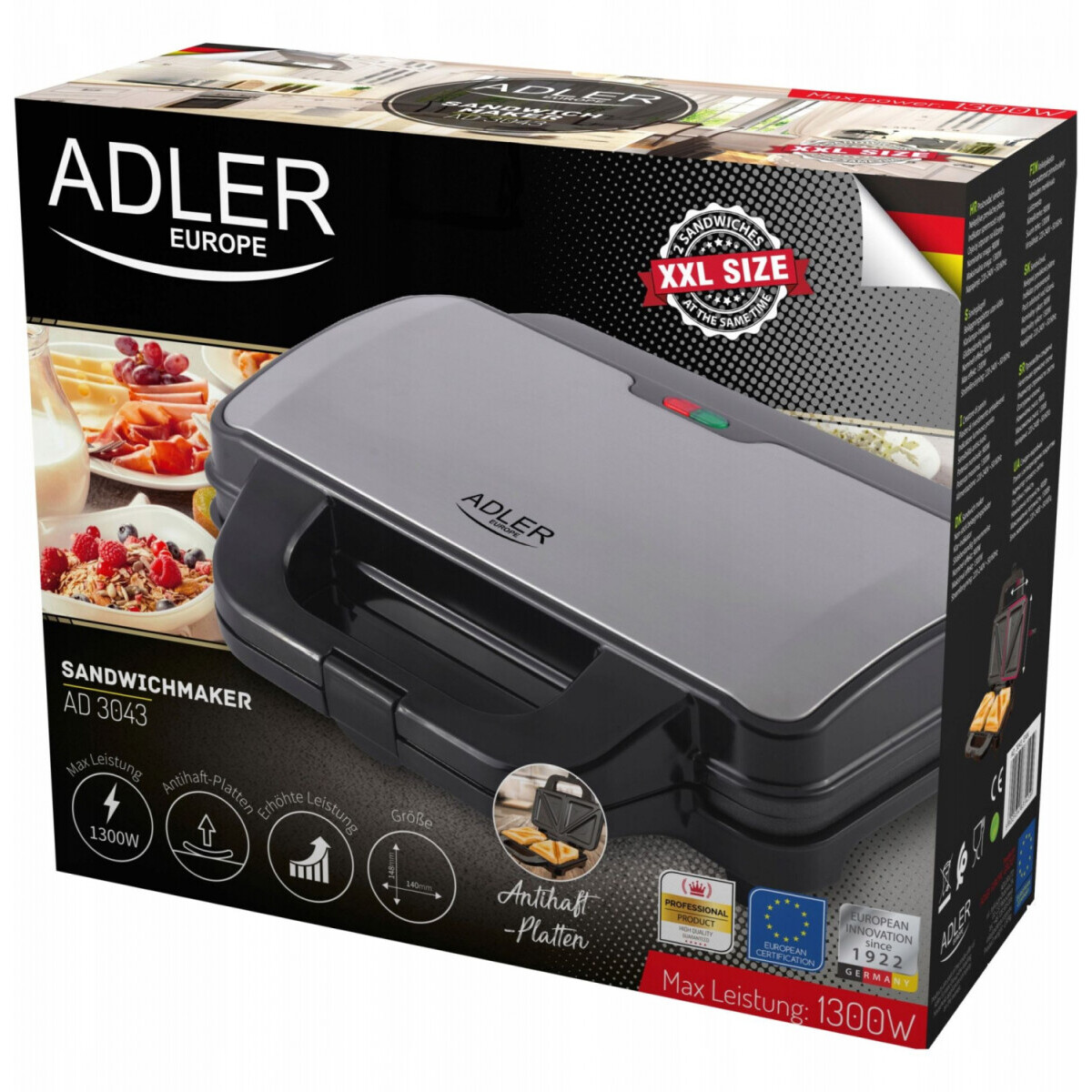 Sviestmaižu tosteris Adler AD 3043 Black - foto 3