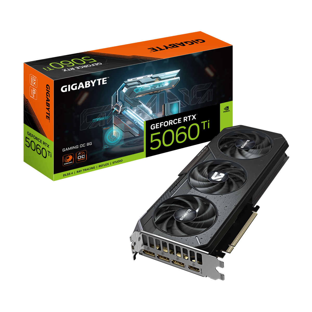 Videokarte GIGABYTE GeForce RTX 5060 Ti GAMING OC 8GB Black - GV-N506TGAMING OC-8GD