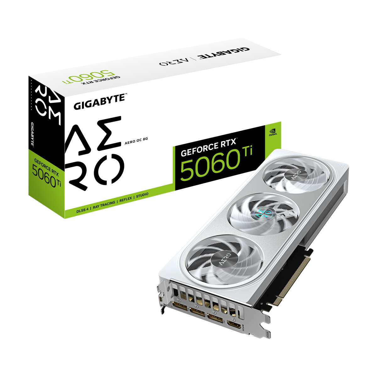 Videokarte Gigabyte GeForce RTX 5060 Ti AERO OC 8GB White - GV-N506TAERO OC-8GD