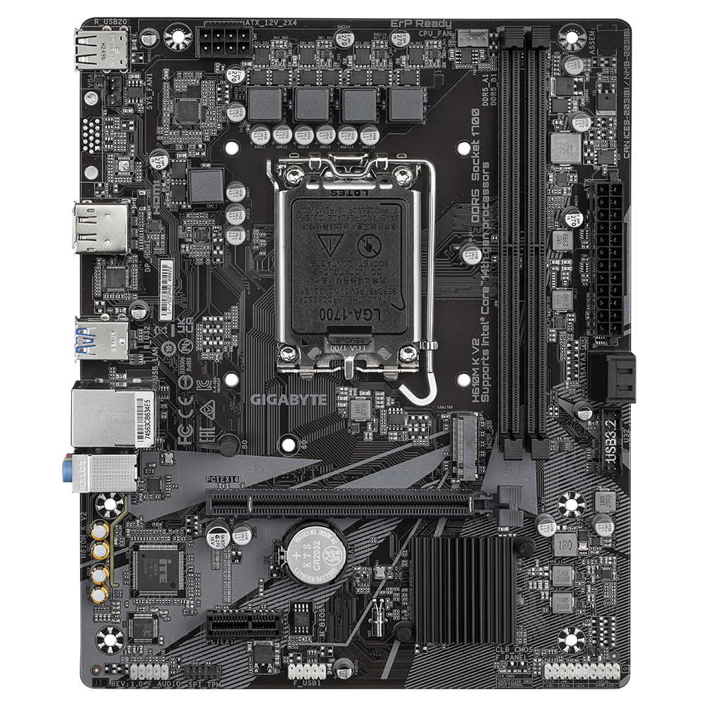 Pamatplate Gigabyte H610M K V2 LGA1700 Black - foto 2