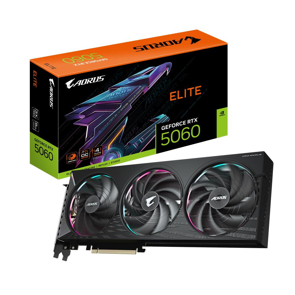 Videokarte GIGABYTE GeForce RTX 5060 AORUS ELITE 8GB GDDR7 Black (GV-N5060AORUS E-8GD) - foto 5