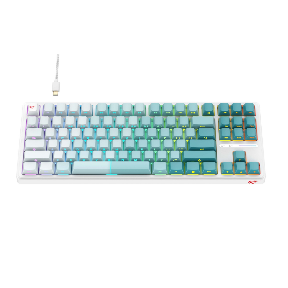Tastatūra Havit KB901L White, Green - KB901Lwg - foto 2