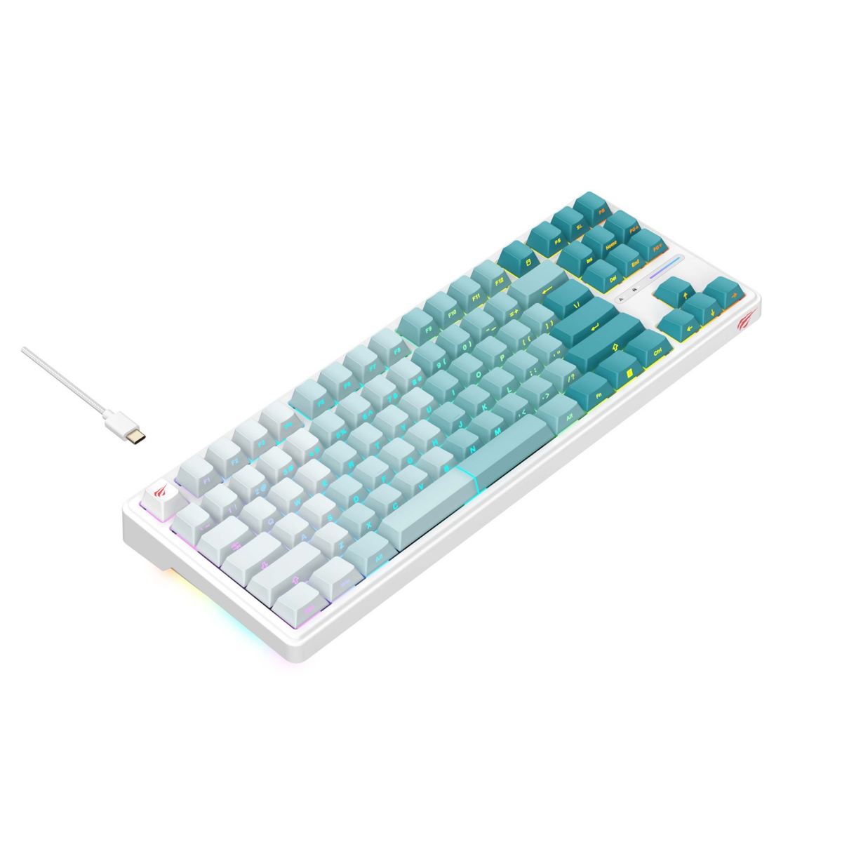 Tastatūra Havit KB901L White, Green - KB901Lwg - foto 3
