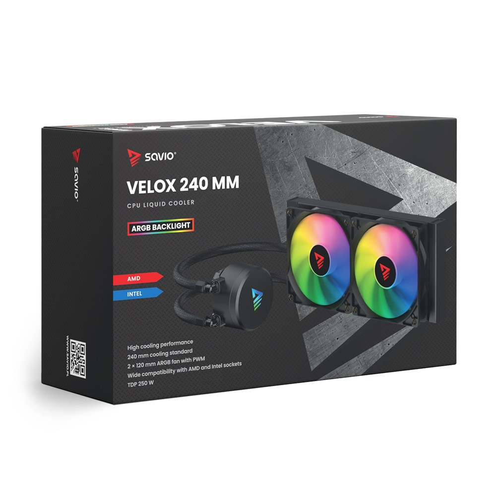 Procesoru dzesētājs Savio VELOX 240 mm Black - VELOX 240MM - foto 3