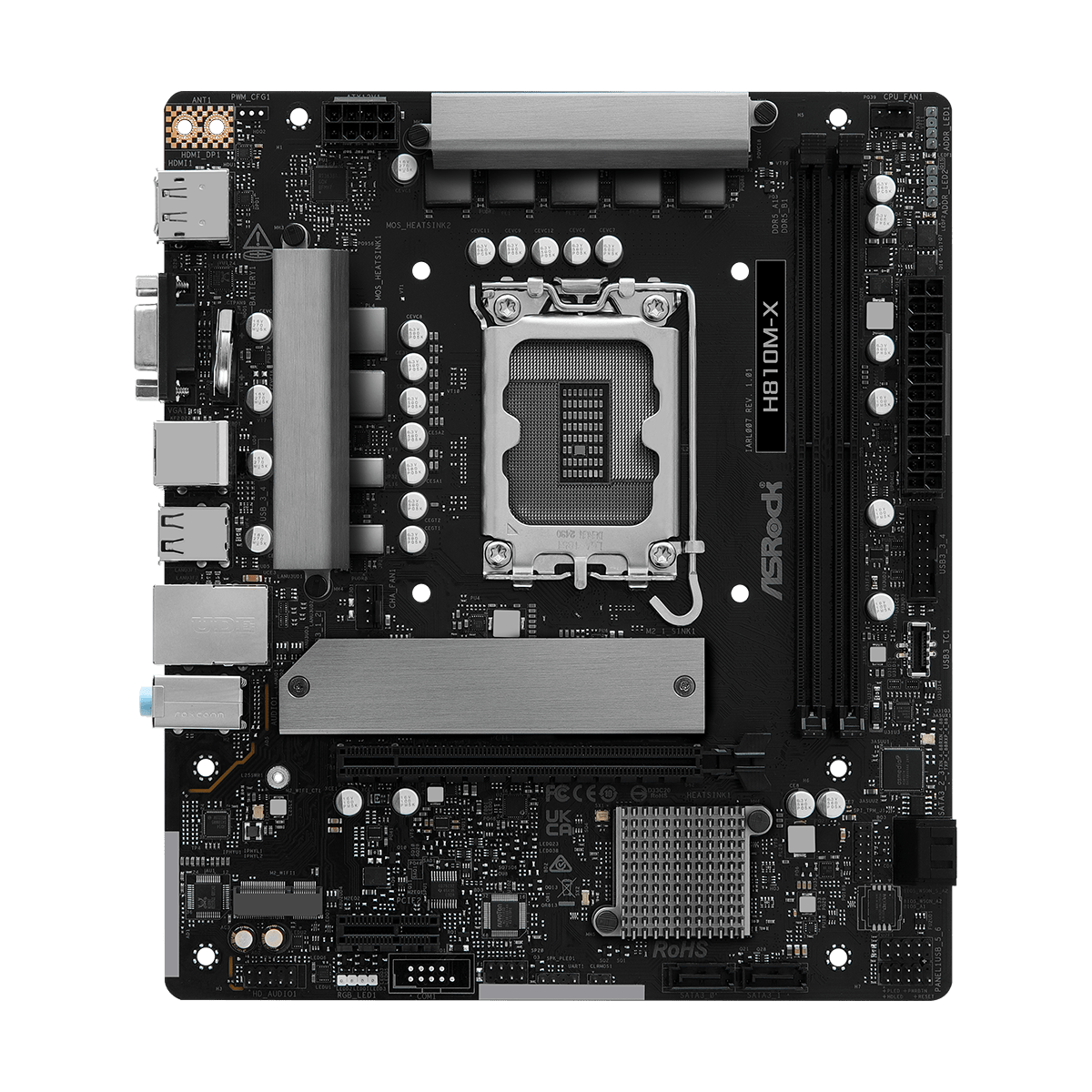 Pamatplate ASRock Intel H810 H810M-X Black (90-MXBS4-A0UAYZ)