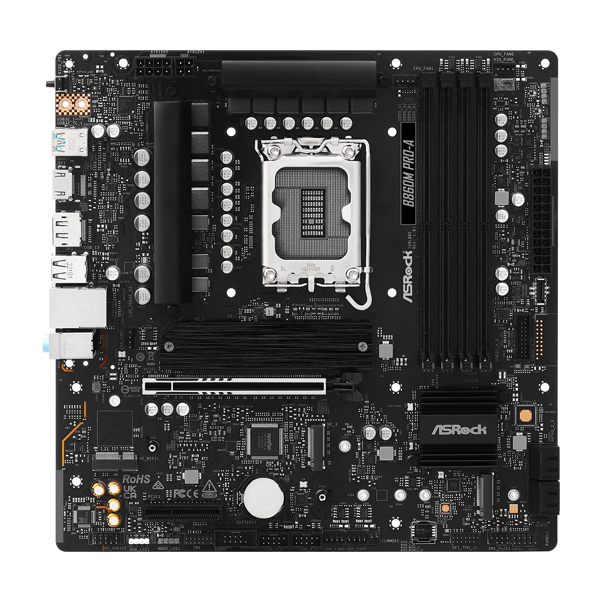 Pamatplate ASRock B860 B860M Pro-A Black (90-MXBRR0-A0UAYZ)