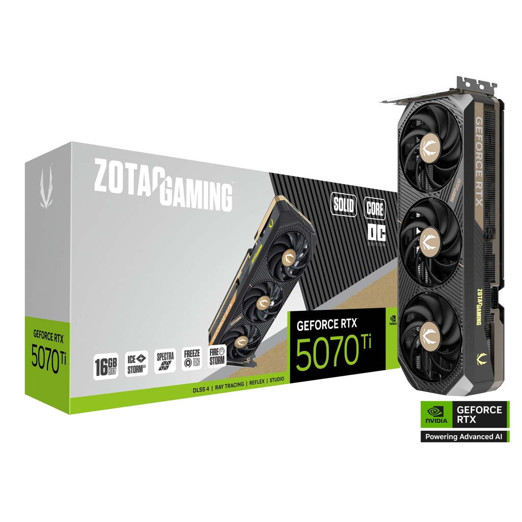 Videokarte ZOTAC GAMING GeForce RTX 5070 Ti SOLID Core OC (ZT-B50710Q2-10P)