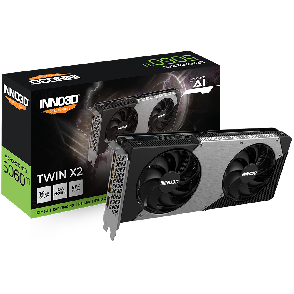 Videokarte INNO3D GEFORCE RTX 5060 Ti 16GB TWIN X2 OC GDDR7 (N506T2-16D7X-191073N)