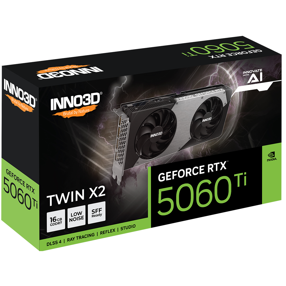 Videokarte INNO3D GEFORCE RTX 5060 Ti 16GB TWIN X2 OC GDDR7 (N506T2-16D7X-191073N) - foto 3
