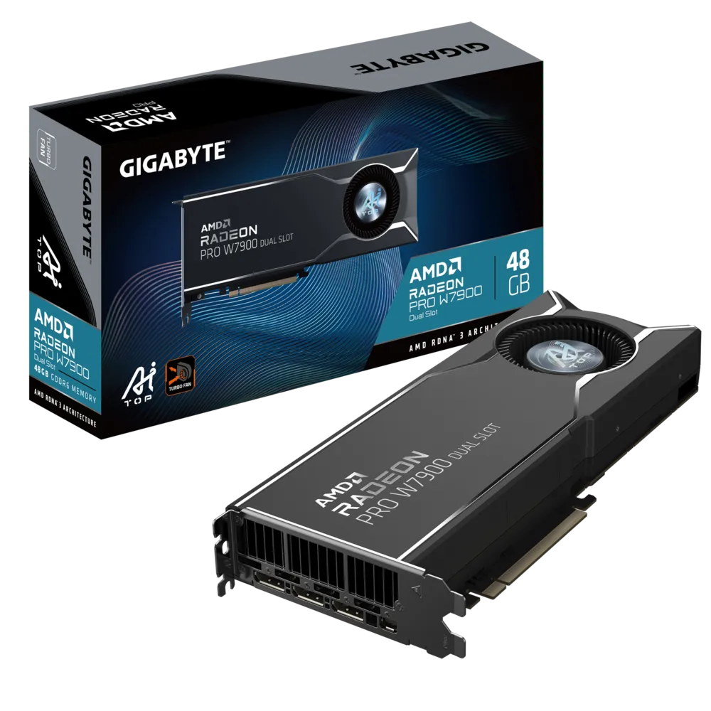 Videokarte Gigabyte Radeon PRO W7900 Dual Slot AI TOP 48G - W7900 AI TOP 48G