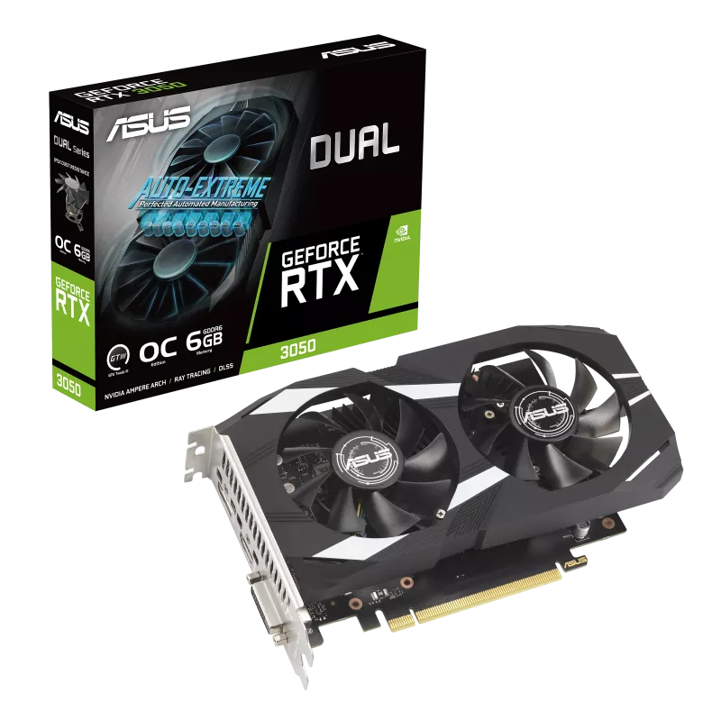 Videokarte ASUS DUAL RTX 3050 OC 6GB (90YV0K60-M0NA00)