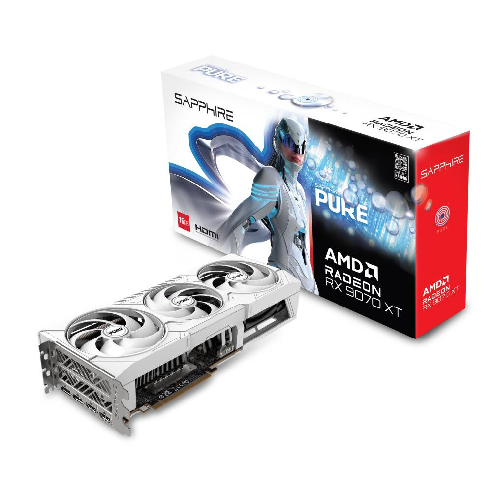 Videokarte Sapphire PURE Radeon RX 9070 XT AMD 16GB White (11348-02-20G) - foto 2