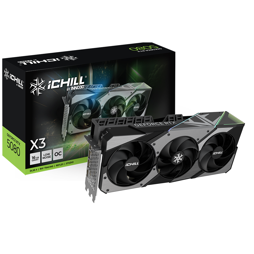 Grafikkarte INNO3D GeForce RTX 5080 iChill X3 16GB GDDR7 (C50803-16D7X-176069H)