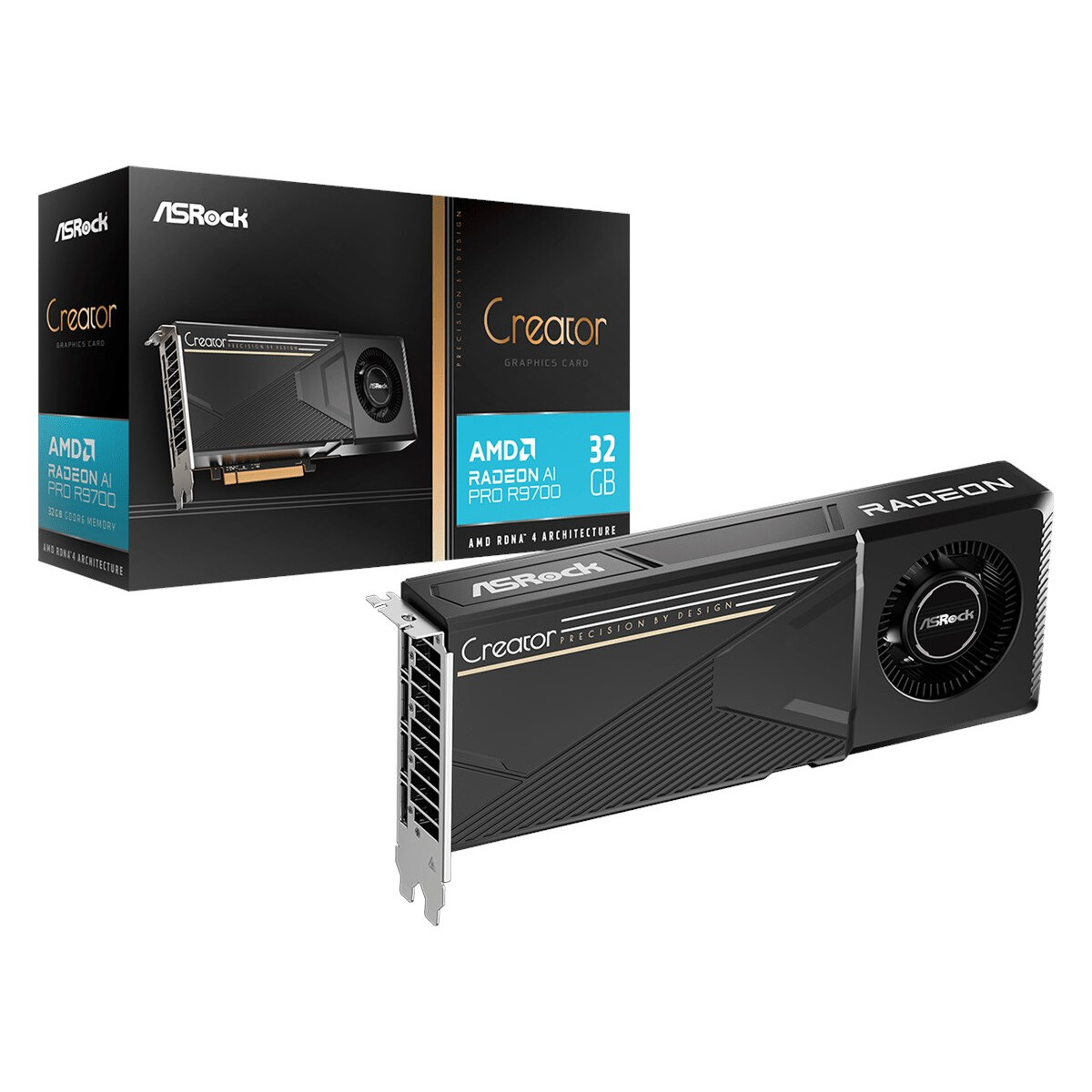 Grafikkarte ASRock Radeon AI PRO AMD Radeon AI PRO R9700 Creator 32GB GDDR6 Black - R9700 CT 32G - Foto 3