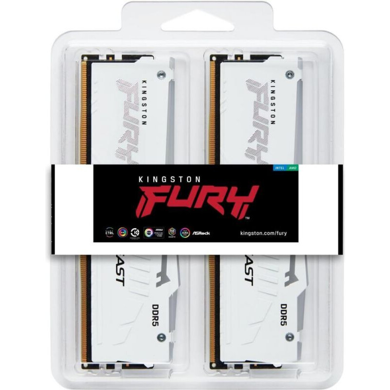 Operatīvā atmiņa Kingston FURY 32GB 6000 MTs DDR5 CL36 White (KF560C36BWE2AK2-32)