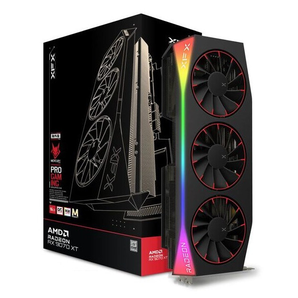 Videokarte XFX Mercury Radeon Magnetic Air RX 9070 XT 16 GB GDDR6 (RX-97TMARGB9) - foto 3
