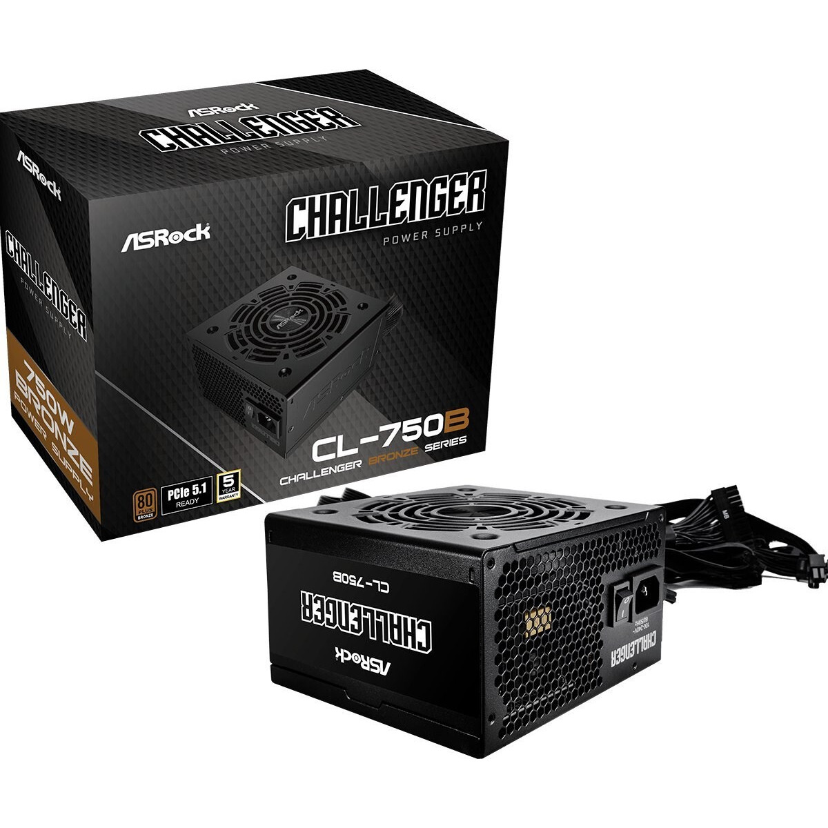 Das Netzteil ASRock Challenger Bronze 750W CL-750B Black (90-UXC075-BNEAAA)