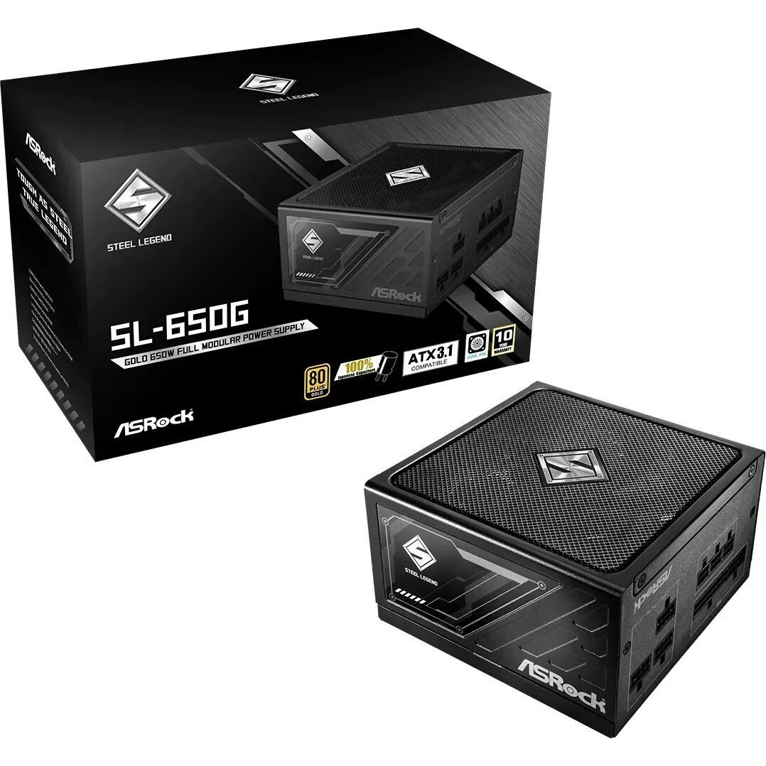 Barošanas bloks ASRock STEEL LEGEND 650W 80 Plus Gold Black (90-UXS065-GFEAAA)